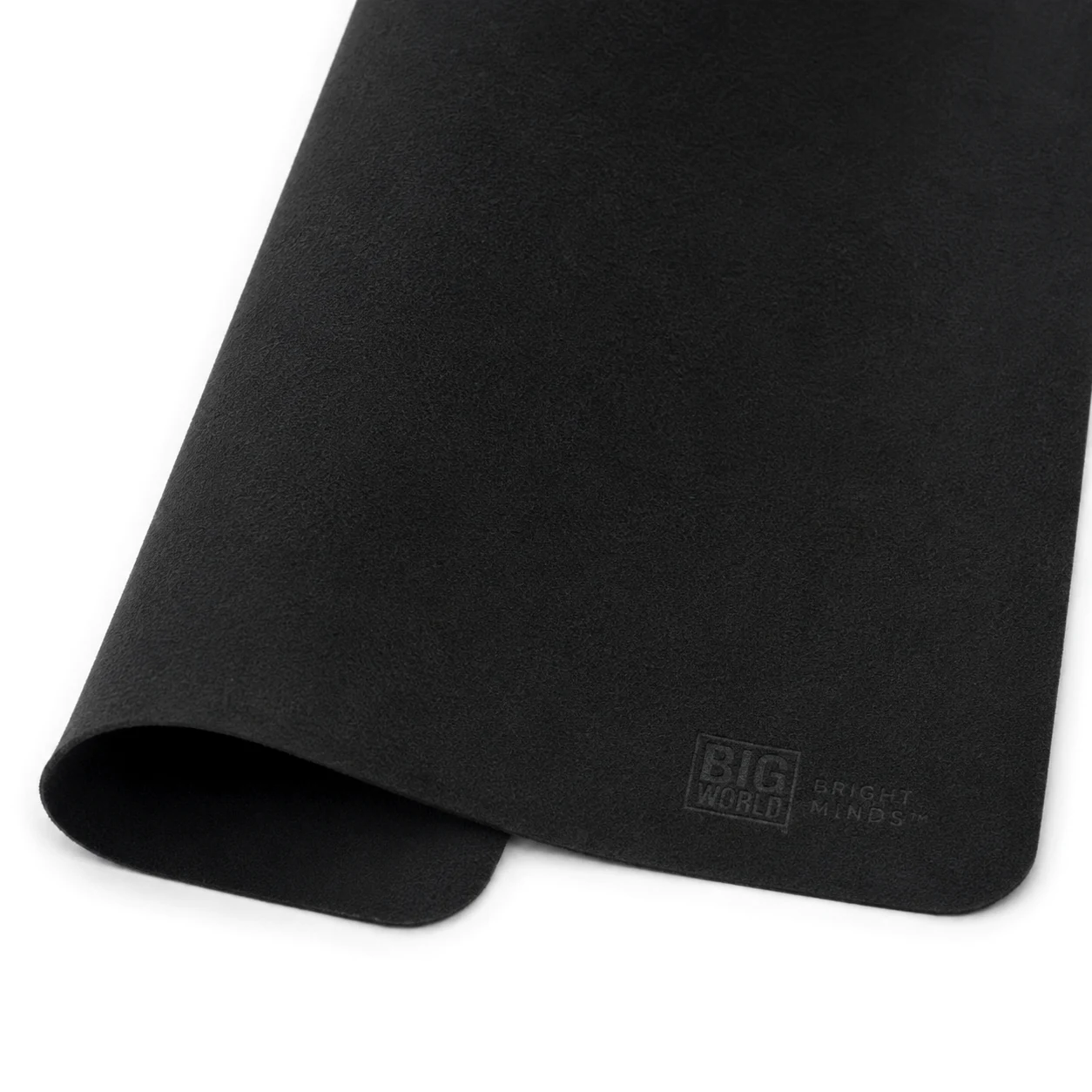 Folded black microfiber cloth with slim edge